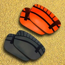 2 Pairs Polarized Replacement Lenses for-SPY Optic Dirk-Solid Black Orange Red