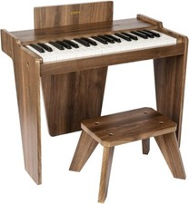 ZIPPY Kids Piano Keyboard with 37 Keys and Stool Walnut