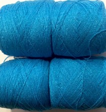 Crystal Lace yarn Col 137 Turquoise Acrylic/Rayon 900 yards per ball.1 set of 4.