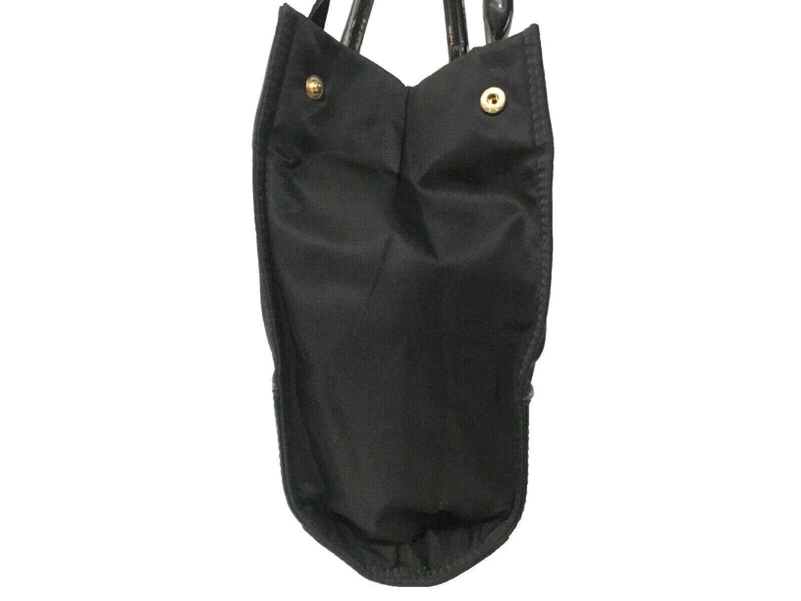 TORY BURCH ELLA TOTE BAG TESSUTO NYLON NERO E VERNICE (13" W 10" L)