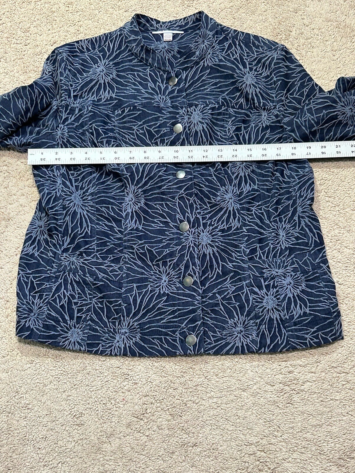 JM Collection Womens Jacket Size 14 Multicolor Print Lightweight Classic Comfort