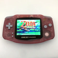 Clear Pink 10 Levels High Backlight V2 iPS LCD Game Boy Advance GBA Console