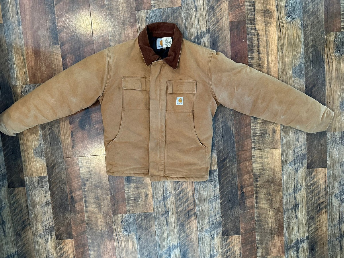 Vintage 90s Carhartt Duck Canvas Lined Jacket CQ6006 Youth L USA 