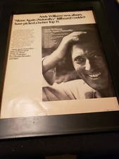 Andy Williams Alone Again Rare Original Promo Poster Ad Framed!