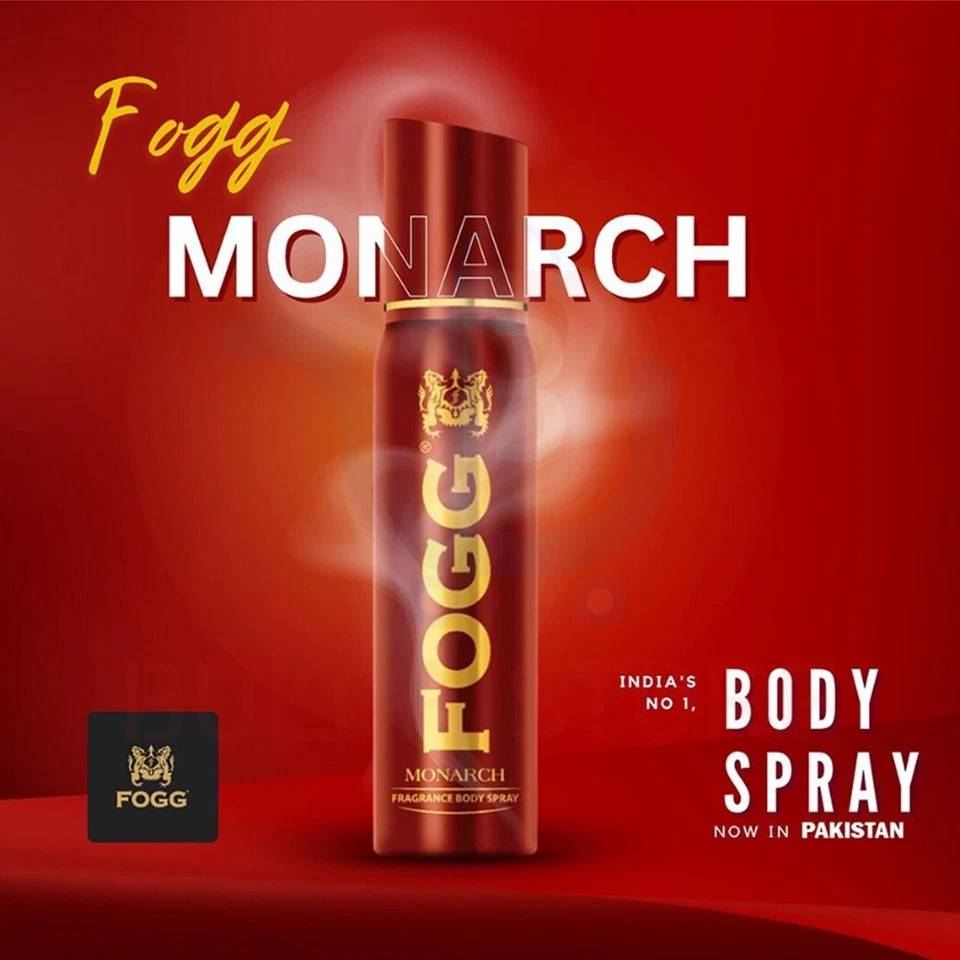 3x 120ML FOGG MONARCH Perfume Corporal Spray Desodorante Sin Gas Larga Duración Para Hombres Foto 4 de 4