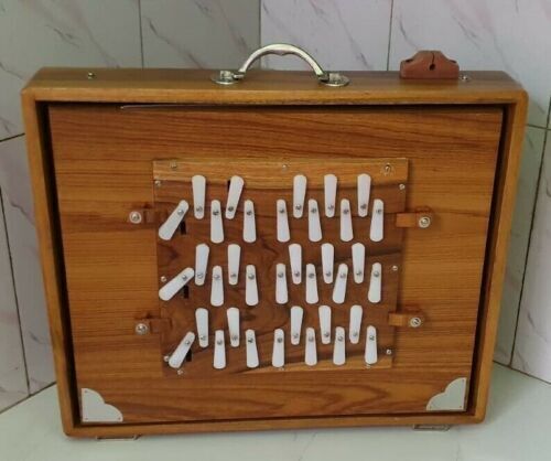 Shruti Box Large 36 Keys, 3 Octave 440Hz Sur Pete Teak & Ply FOOT PEDAL - Picture 1 of 6