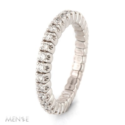 Ring Stretch Memory Diamanten 750/- Weißgold 1,01 ct. RW 56 - 61 (22808)