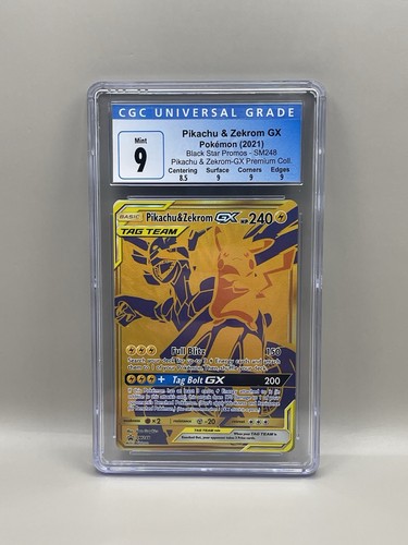 Pikachu & Zekrom GX SM248 Black Star Promo Tag Team Pokemon - CGC 9 Blue Label