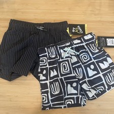 Lot 2 Boys Swim Trunks Sz 4/5T Art Class Target Beach Short Black White NWT 3"