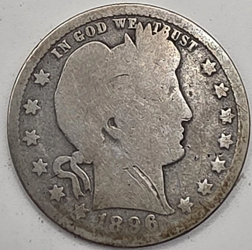 《Silver》1896-O USA BARBER QUARTER -- .1808 OZ of SILVER!!!
