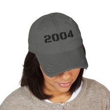 2004 Distressed Dad Hat   Vintage Embroidered Baseball Cap