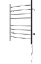 HEATGENE R6402 Towel Warmer 8 Bar Plug In Curved Towel Warmer for Bathroom