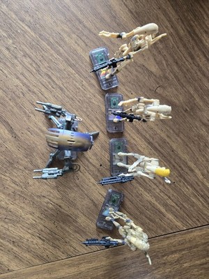 Star Wars Episode 1, Lot of 5 battle droids,  destroyer droid, commander w/comm