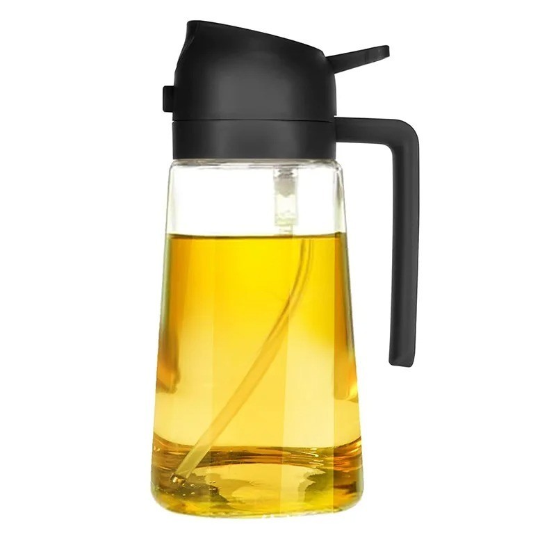 Oil Sprayer for Cooking, 2 in 1 Olive Oil Dispenser Bottle for Kitchen, 16Oz/470