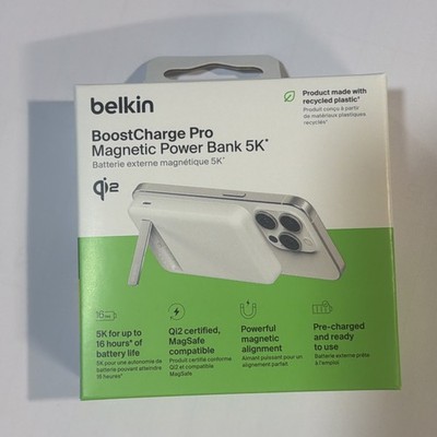 Belkin BoostCharge Pro Magnetic Power Bank 5K with Qi2- White 