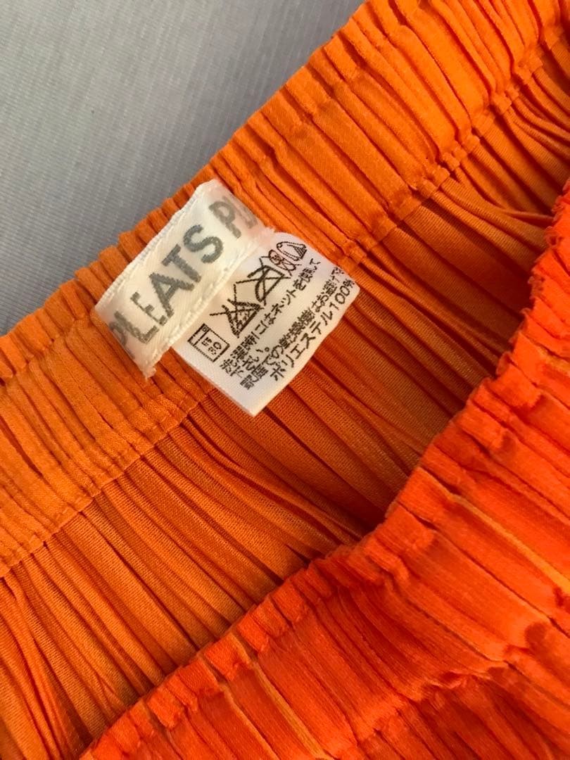 PLEATS PLEASE Issey Miyake Orange Flared Pleated Skirt Size 4 #EL