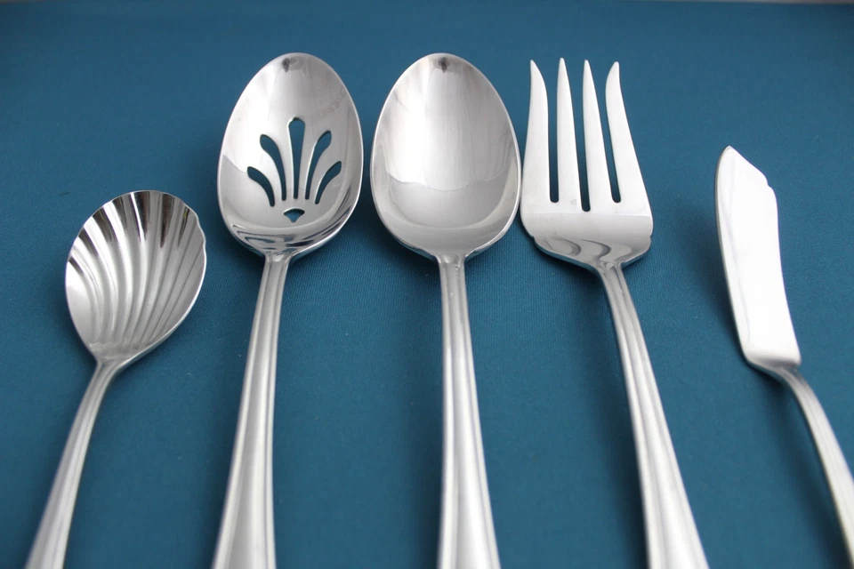 Cucharada para servir 5 piezas tenedor perforado azúcar Lenox BUTLERS GOURMET 18/8 pluma China Foto 3 de 4