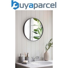 Image of Garden Trading Cherington Indoor Round Black Wall Mirror 45cm Steel HallWay