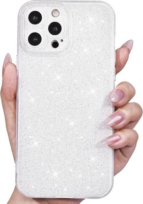 iPhone 15 Pro Max Case Glitter, Sparkly Girly Cute Bling Shimmer Bright Cover