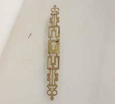 Victorian Brass Cupboard Escutcheon Keyhole Plate Old Cabinet Antique Vintage 9"