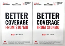 *NEW 2 PACK* RedPocket Mobile Starter SIM Kit: 4G/5G GSMA