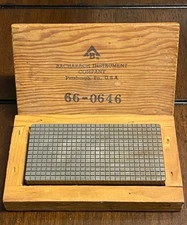 Bacharach Instrument Co. Machinist Cast Iron Lapping Plate W/Original Box 2”x 4”