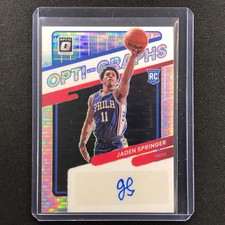 2021-22 Donruss Optic Jaden Springer Opti-graphs Rookie Auto Pulsar 17/20
