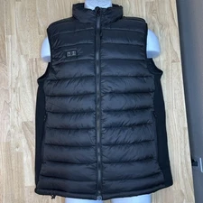 USB Heated Vest Mens Large Black Puffer Sleeveless Jacket Electric *No Battery*