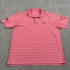 Peter Millar Scotty Cameron Polo Shirt Mens Medium Dog Patch Logo Cotton Striped