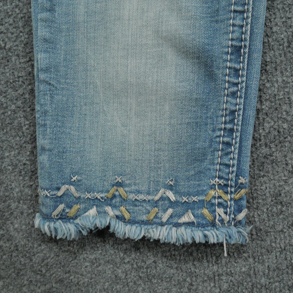 Miss Me Jeans Girls 12 Blue Denim Pants Capri Stretch Shorts 24x14 - Image 4 of 4