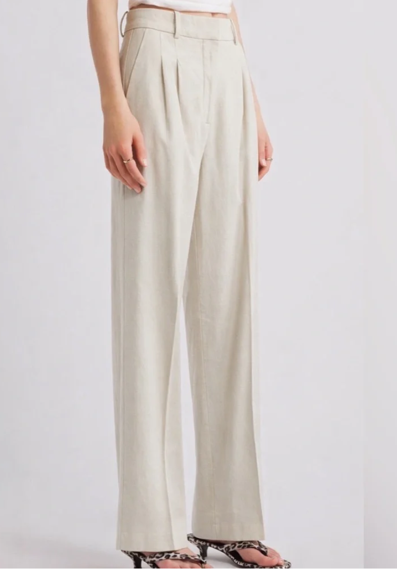 Open Edit Everyday Linen Blend Pants Trousers in Moonbeam NWT Size 2