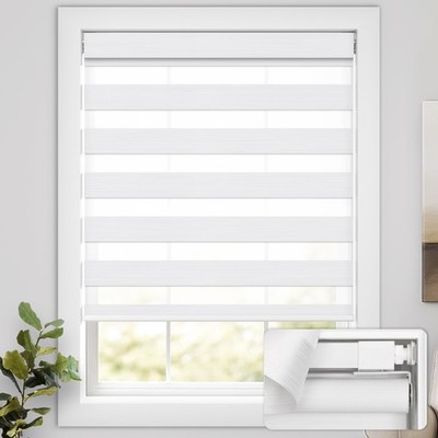 No Drill Cordless Zebra Blinds for Windows, Linen High Precision Fabrics, 25....