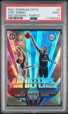 2021 PANINI DONRUSS OPTIC AIR DEFENSE PURPLE #5 JOEL EMBIID PSA 9
