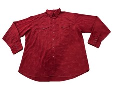 Wrangler Western Shirt Men s XL Tonal Logo Print Pearl Snap Long Sleeve 75455RD