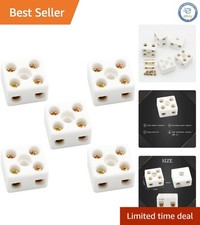 High Temperature Resistant 2 Way 5 Contact Ceramic Terminal Blocks - 25A Rated