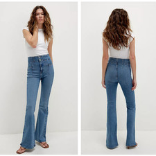 FREE PEOPLE WE THE FREE Jayde Flare Jeans Medium Wash Sz 26 98 3Y1