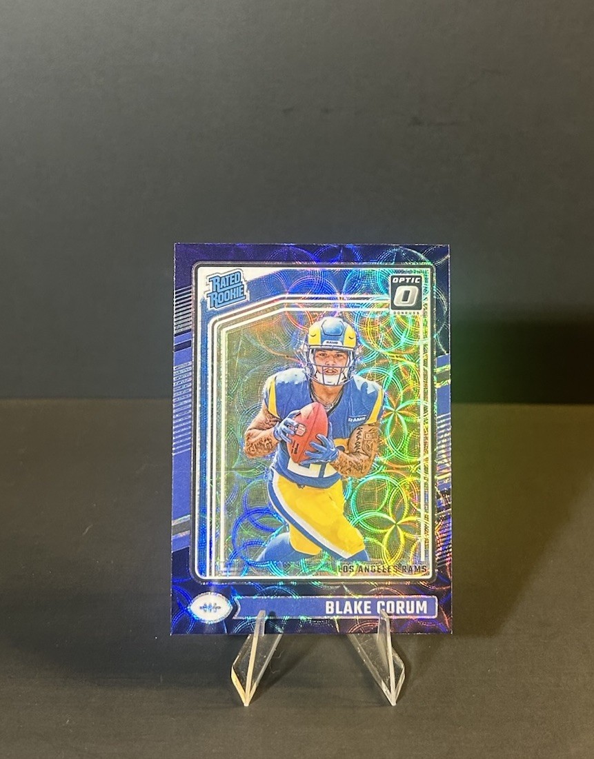 2024 Donruss Optic Blake Corum Blue Scope Rated Rookie #208 Rams