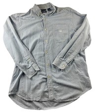 Chaps Easy Care Long Sleeve ButtonDown Cotton/Poly Shirt Blue/White Stripe XLT