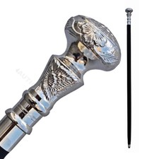 Wooden Walking Stick Cane Victorian Knob Wooden Cane Brass Handle Victorian S...