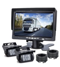 Dual Camera 7'' Backup Monitor Kit System Back Parking Night Vision For Truck RV