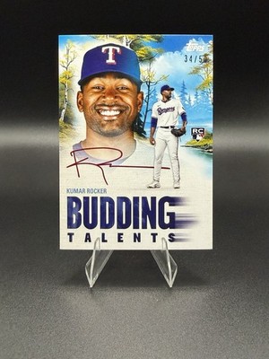2025 Topps X Bob Ross - Budding Talents Kumar Rocker RC - Blue Parallel /50