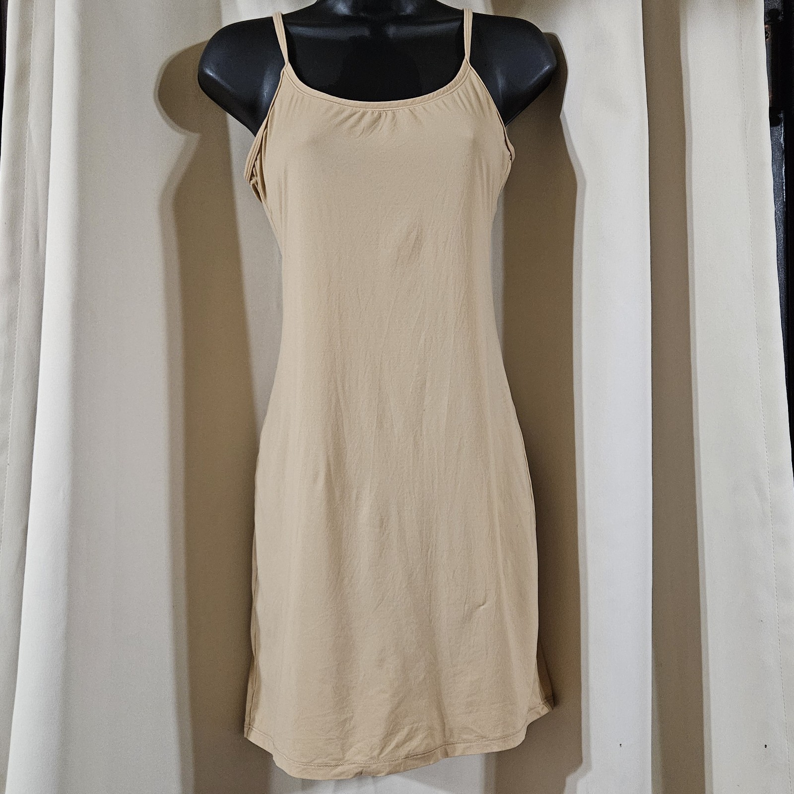 SKIMS Fits Everybody Slip Dress Beige Nude Womens Size Large Short Shapewear