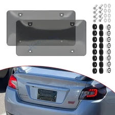 Unbreakable Bubble Design Transparent Black License Plate Protectors Screw PET