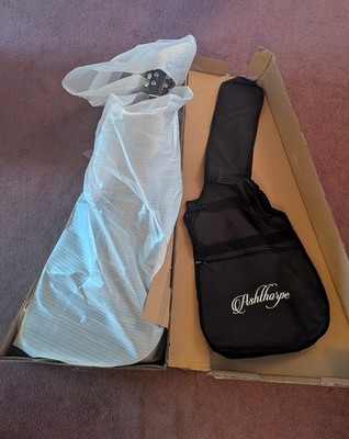 Ashthorpe EQ-7545 Black Dreadnought Acoustic-Electric 6-String Guitar + Bag