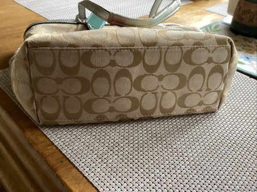 Coach Khaki Logo Color Block Diaper Bag Signature C Pattern - Picture 3 of 12