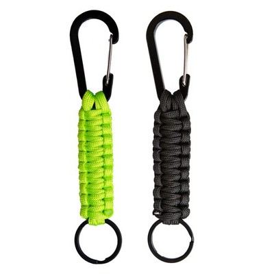 C and C Adventures Carabiner Keychain One Size, Bright Green Black 