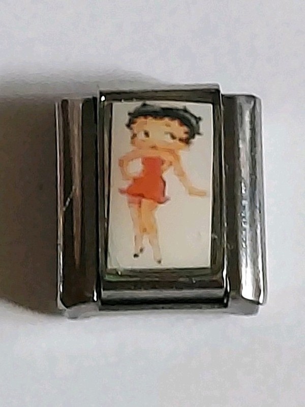 "Betty Boop In A Red Dress" Italian Charm By Uberry New
