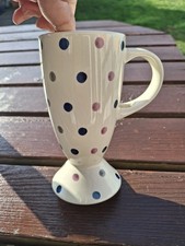 Large Whittard Of Chelsea Tall Footed Mug Polka Dot Spotty Dotty Latte Mug