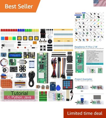 Comprehensive Raspberry Pi Pico 2 W Kit: Dual Microcontrollers, 224 Components