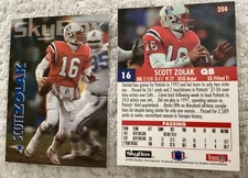 1993 Skybox Impact Scott Zolak #204 NE New England Patriots